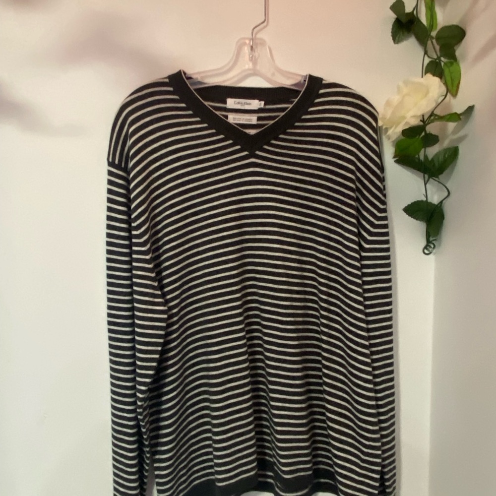 Calvin Klein black and white sweater